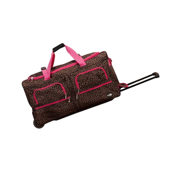 Rockland Voyage 30 in. Rolling Duffle Bag, Pink Leopard