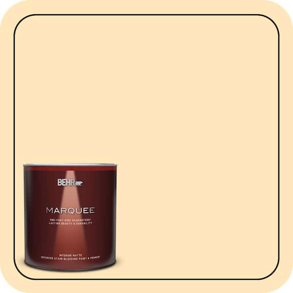 BEHR MARQUEE 1 qt. #ICC-91 Lemon Whip Matte Interior Paint & Primer
