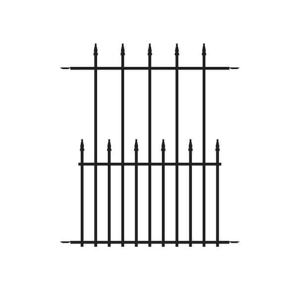 NUVO IRON Quick Fence Series 29 in. W x 34 in. H Black Tiger Eye Steel Fence Panel