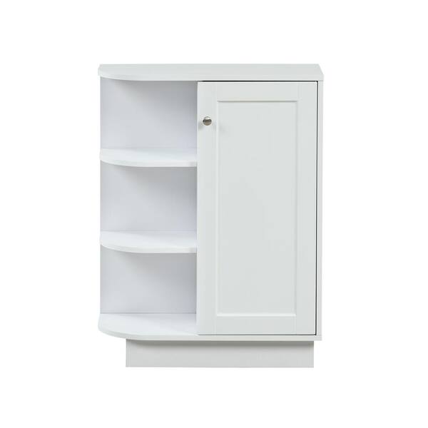 Unbranded Kody 23.60 in. W x 9.70 in. D x 31.30 in. H White MDF Freestanding Linen Cabinet with Adjustable Plates in White