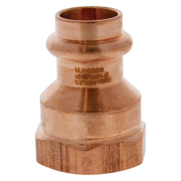NIBCO 1/2 in. x 3/4 in. Copper Press x FPT Pressure Female Adapter