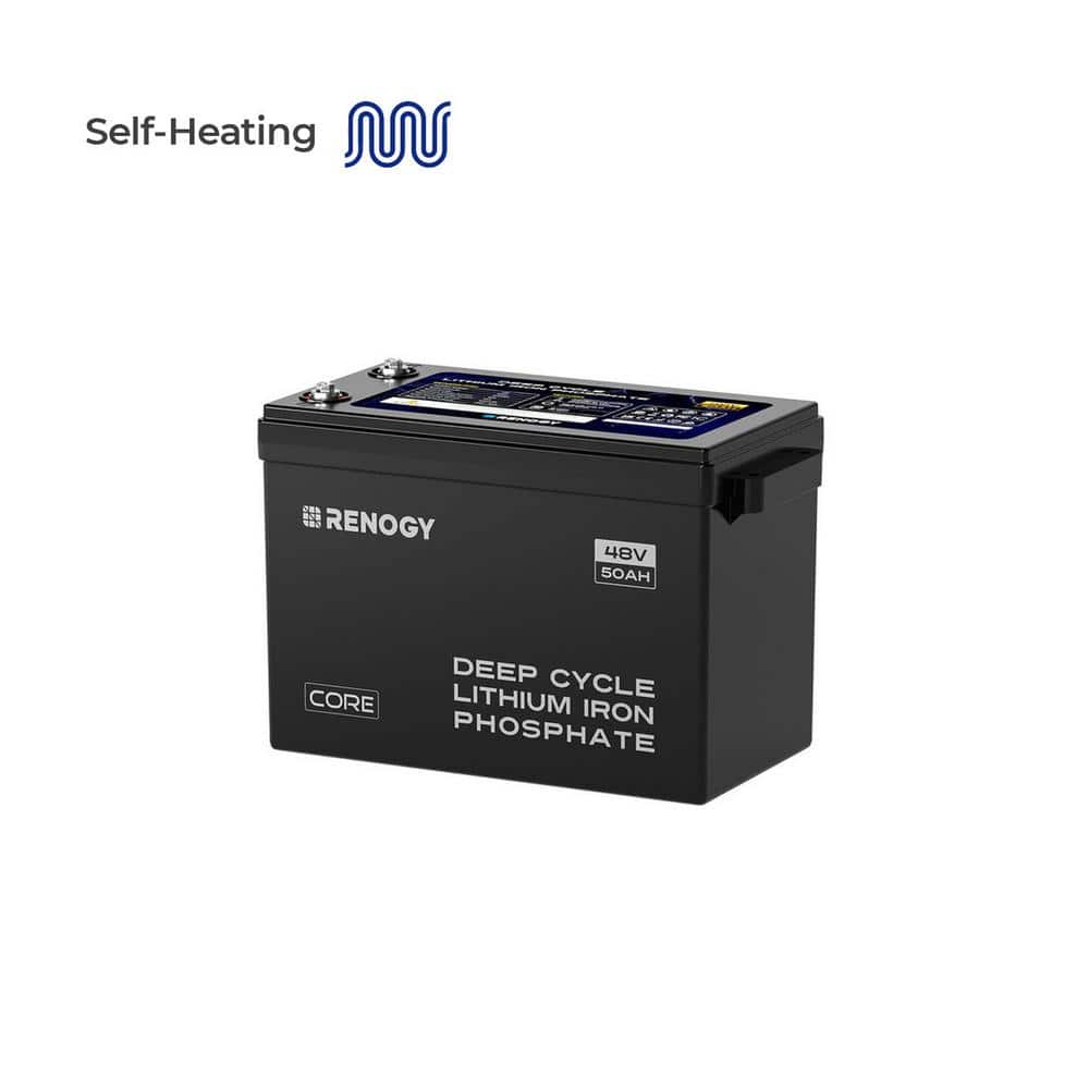 48-Volt 50Ah Smart Lithium Iron Phosphate Battery w/Self-Heating