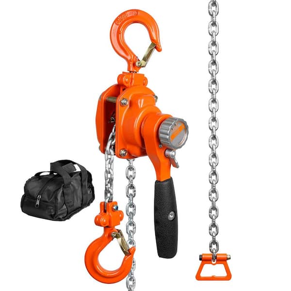 SKYSHALO Manual Lever Chain Hoist, 1/4 Ton 550 lbs. Capacity 5 FT. Come Along, G80 Galvanized Carbon Steel with Double-Pawl Brake