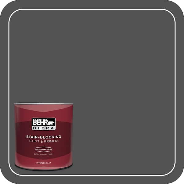 BEHR ULTRA 1 qt. #BXC-30 Black Space Extra Durable Flat Interior Paint & Primer