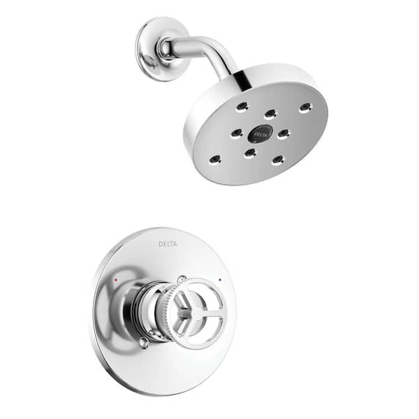 Delta Trinsic Wheel 1-Handle Wall Mount Shower Faucet Trim Kit in Chrome (Valve Not Included)