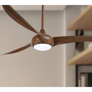 Light Wave 65 in. Integrated LED Indoor Distressed Koa Ceiling Fan with Light and Remote Control