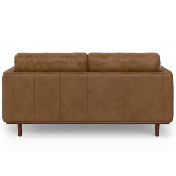 Simpli Home Morrison 72 inch in. Straight Arm Genuine Faux Leather