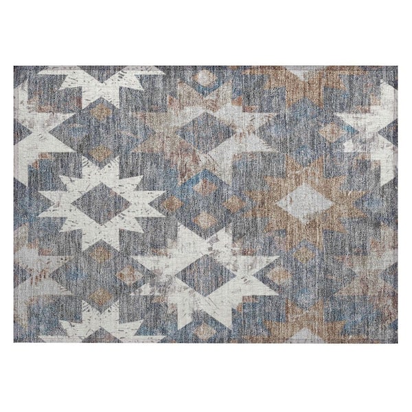 Chantille Machine Washable Indoor/Outdoor Abstract ACN1879 Gray 2 ft. x 3 ft. Accent Rug