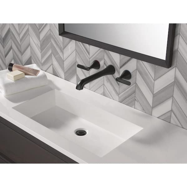 Bonacci Double Handle Wall Mounted Bathroom Faucet in Matte Black
