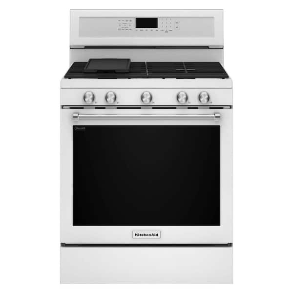 KitchenAid 5.8 cu. ft. Gas Range with Self-Cleaning Oven in White