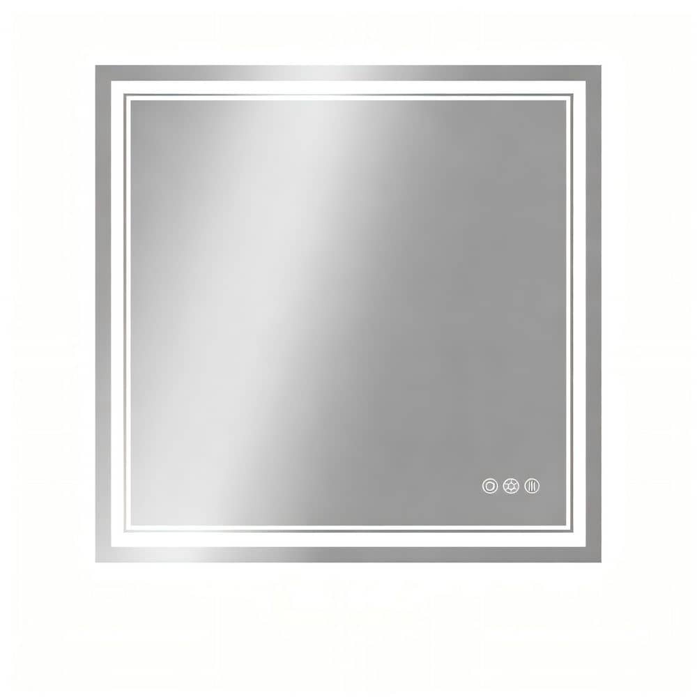 36 in. W x 36 in. H Square Frameless LED Lighted Antifog Dimmable Wall Mount Bathroom Vanity Mirror in Silver price history on PriceWatchPro