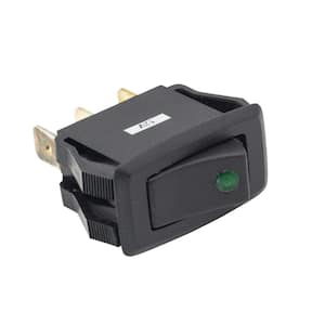1-1/8 in. x 7/16 in. Mounting Hole, 0.250 in. Terminal Green Dot Illuminated LED Rocker Switch