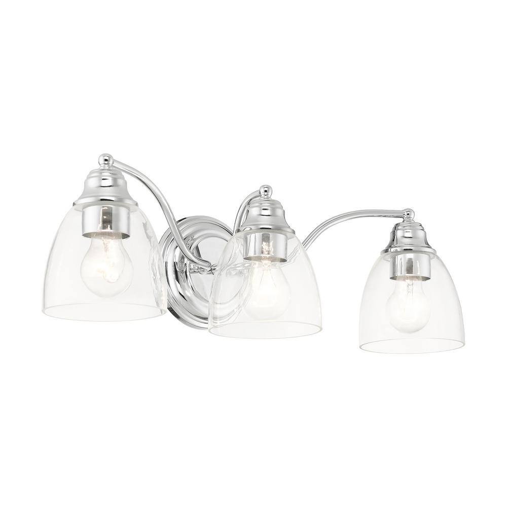 Montgomery Polished Chrome 3-Light Bathroom Vanity Sconce