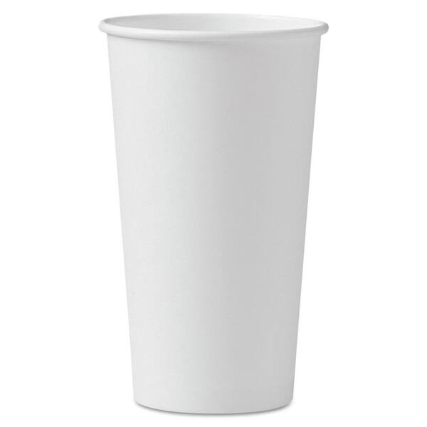 DART Polycoated 20 oz. White Disposable Paper Cups, Hot Drinks, 600/Carton