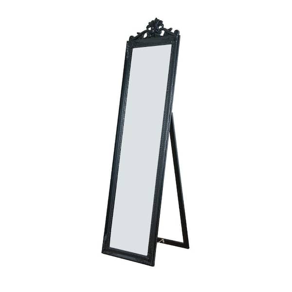 Benjara Oversized Black Wood Modern Mirror (67 in. H X 1.9 in. W)
