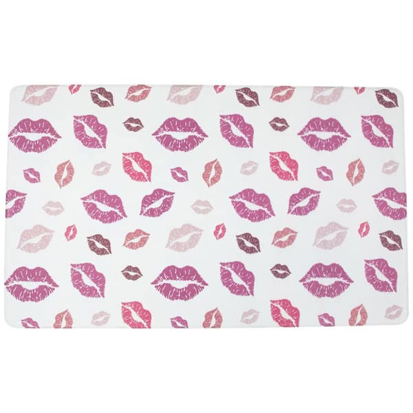 29.5 in. Indoor Lips Valentine's Day Kitchen Comfort Mat-Multicolor-2 in. W