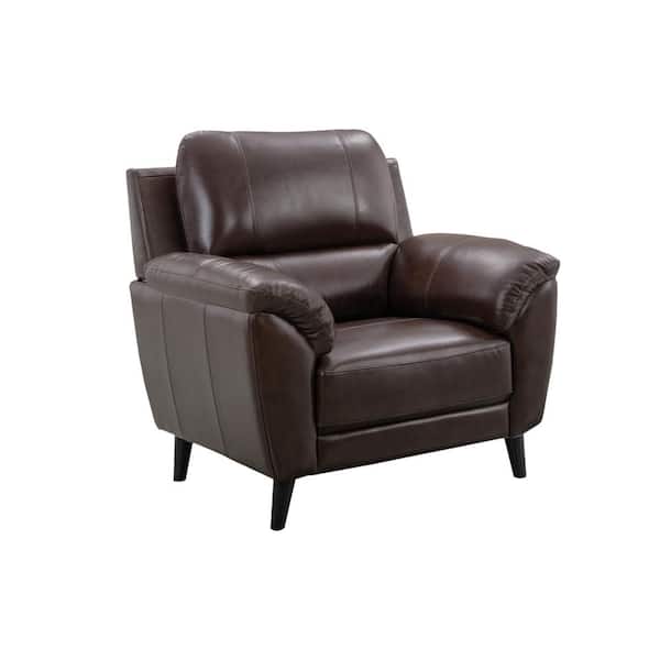 DEVON & CLAIRE Zaya Top Grain Leather Chair, Brown