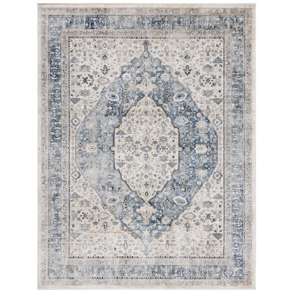 SAFAVIEH Oregon Beige/Gray 9 ft. x 12 ft. Floral Distressed Area Rug