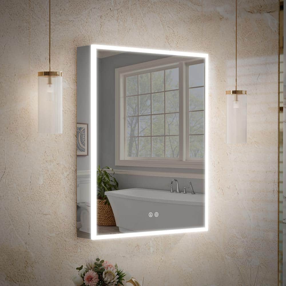 24 in. W x 30 in. H Rectangular Recessed/Surface Mount LED Medicine Cabinet
