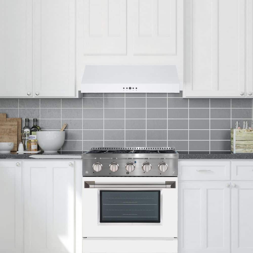 30'' White Stainless Steel Under Cabinet Range Hood