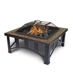 29.75 in. W x 24 in. H Outdoor Round Leisure Metal Wood Burning Fire ...