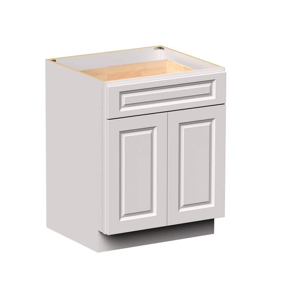 "Raised Panel 27"" W x 24"" D x 34.5"" H Wood Frame Ready to Assemble Base Kitchen Cabinet in Glacier White" price history on PriceWatchPro