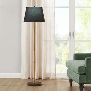 Nassau 60 in. Black/Natural Standard Floor Lamp