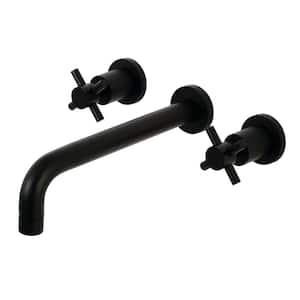 Concord Cross 2-Handle Wall Mount Roman Tub Faucet in Black