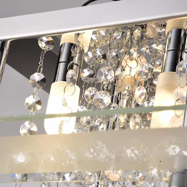 Jojospring Madilynn 15.8 in. W 4Light Chrome Square Flush