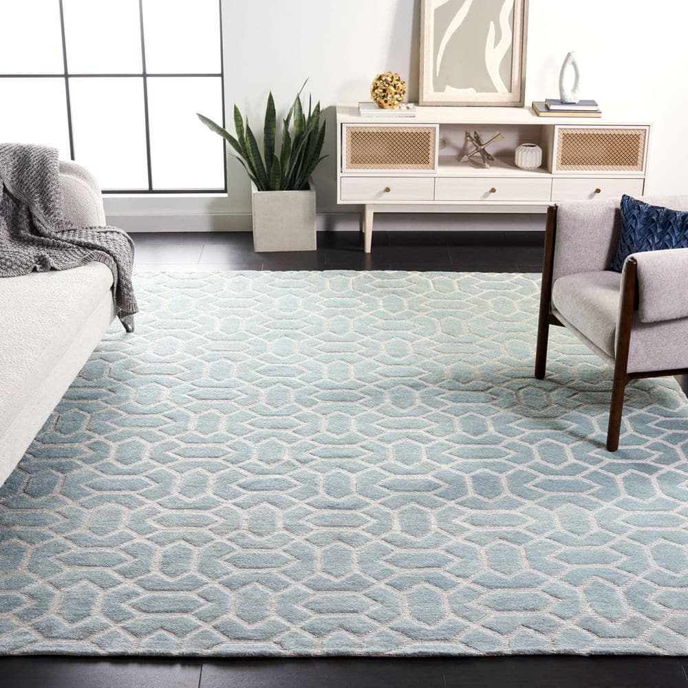 Santa Fe 8 ft. x 10 ft. Light Gray/Silver Geometric Modern Area Rug price history on PriceWatchPro