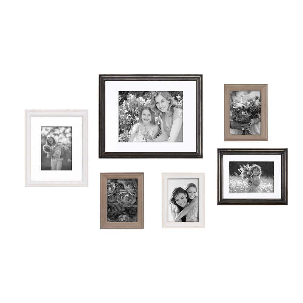 Kate and Laurel Calter Modern Wall Picture Frame Set, Rose Gold 16x20  matted to 8x10, Pack of 3