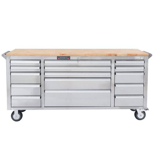 YourTools 72 in. 15-Drawer Tool Chest, Silver