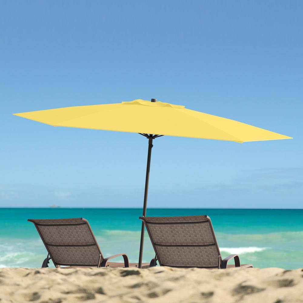 Yellow UV Resistant 7.5ft Beach and Patio Umbrella with Steel Frame