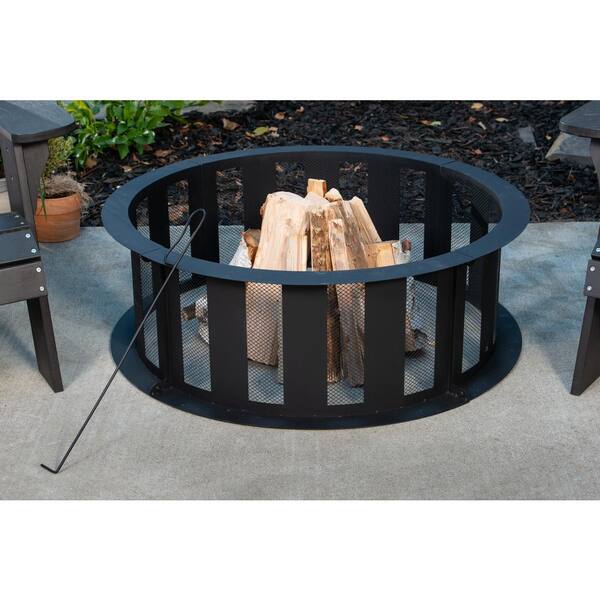 Bond 36 In Scotts Valley Round Steel Wood Burning Fire Pit Ring With 52118 The Home Depot Bond 36 In Scotts Valley Round Steel, Round Table Scotts Valley