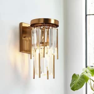 Athean 1-Light Plating Brass Wall Sconce with Crystal Accent