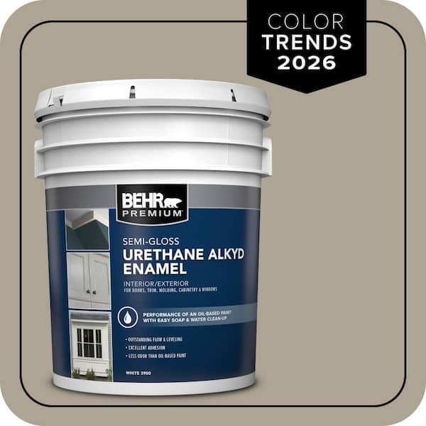 BEHR PREMIUM 5 gal. Home Decorators Collection #HDC-NT-14 Smoked Tan Urethane Alkyd Semi-Gloss Enamel Interior/Exterior Paint