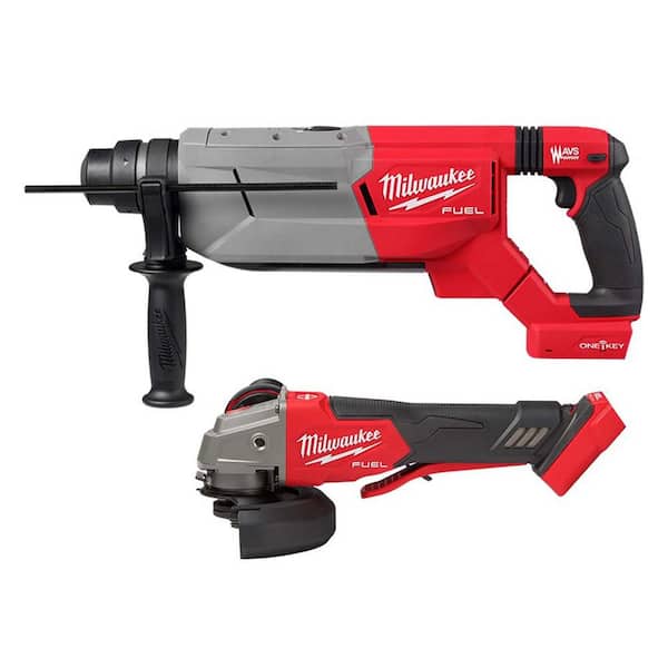 M18 FUEL ONE-KEY 18V Lithium-Ion Cordless 1-1/4 in. SDS-Plus Rotary Hammer (Tool-Only) with 4-1/2 in./5 in. Grinder