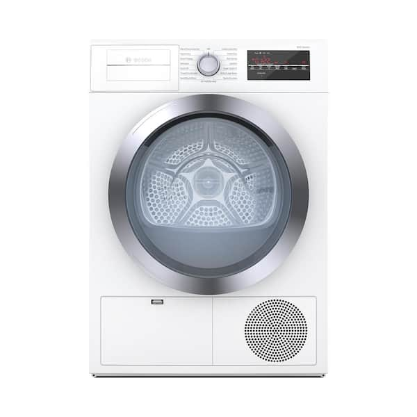 Bosch 800 Series 24 in. 4 cu. ft. White with Chrome Accents Electric Condensation Compact Dryer, ENERGY STAR