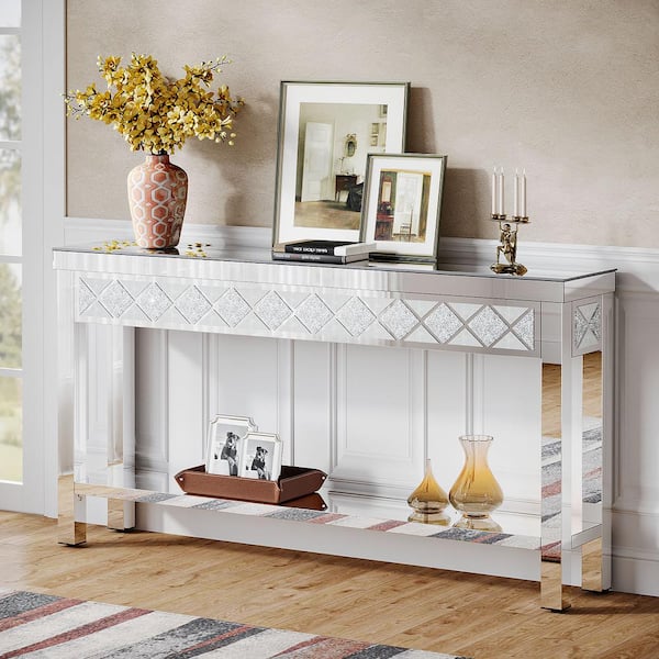 Narrow console table silver discount