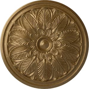 22-5/8 in. x 1-3/4 in. Bordeaux Urethane Ceiling Medallion (Fits Canopies upto 3-1/4 in.), Pale Gold