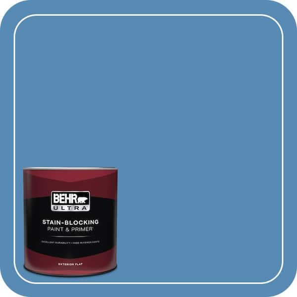 BEHR ULTRA 1 qt. #M520-5 Alpha Blue Flat Exterior Paint & Primer