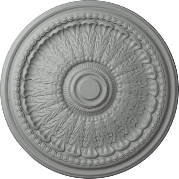 Ekena Millwork 27" x 2-1/2" Brunswick Urethane Ceiling Medallion (Fits Canopies up to 4-1/2"), Primed White