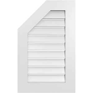 20 in. x 32 in. Octagonal Surface Mount PVC Gable Vent: Functional with Standard Frame