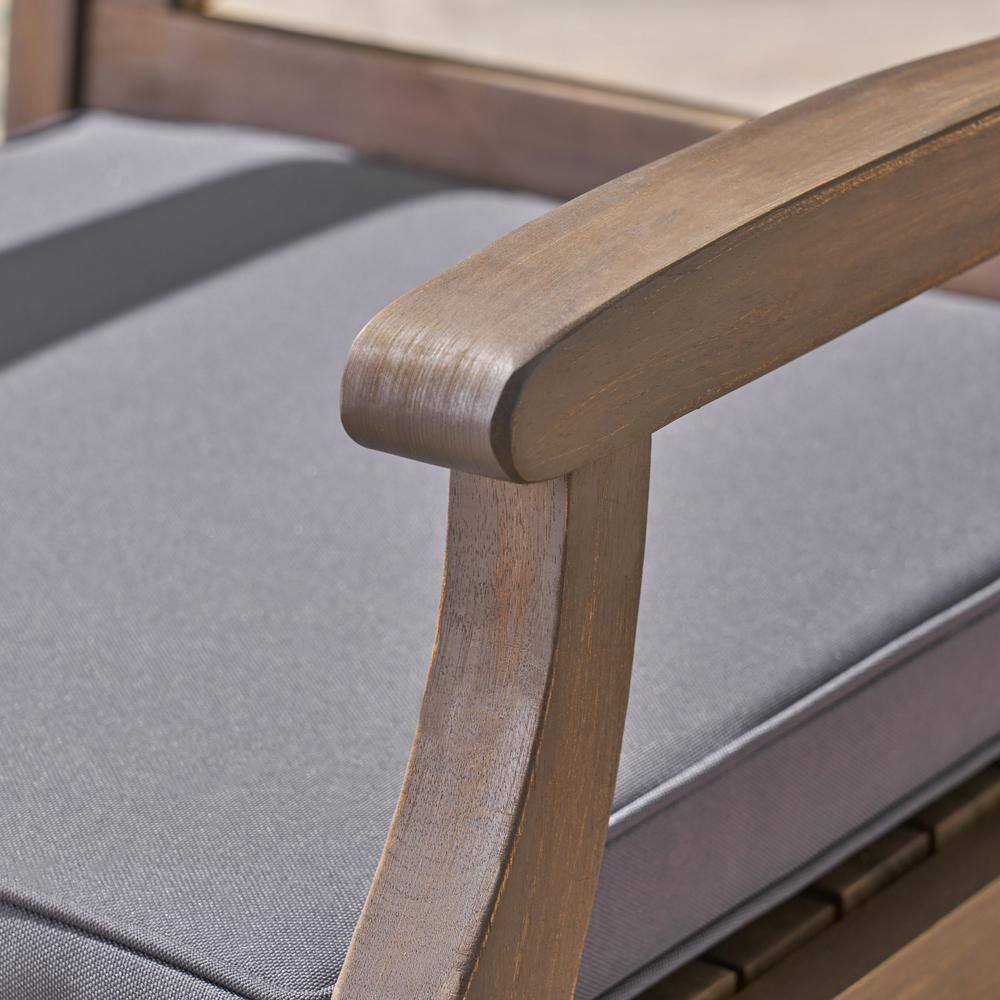 Scandinavian Grey Wood Dining Chair with Cushioned Comfort, Set of 2