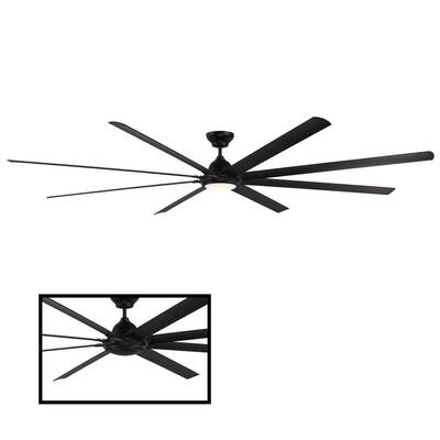 Hydra 120 in. 3000K Integrated LED Indoor/Outdoor Matte Black Smart Ceiling Fan with Light Kit and Wall Control