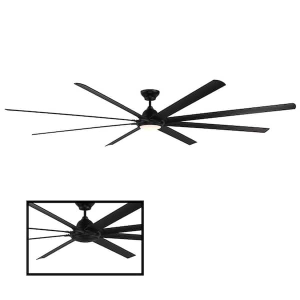 Modern Forms Hydra 120 in. 3000K Integrated LED Indoor/Outdoor Matte Black Smart Ceiling Fan with Light Kit and Wall Control