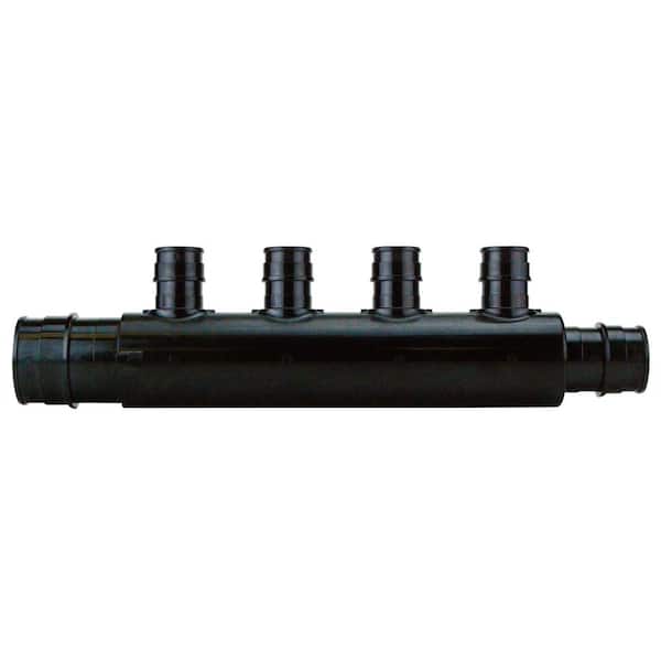 SharkBite PM024SB 24 Port Home Run Manifold 3/4 Inch MNPT Inlet X 1/2 Inch Push To Connect Brass Ball Valve Outlet