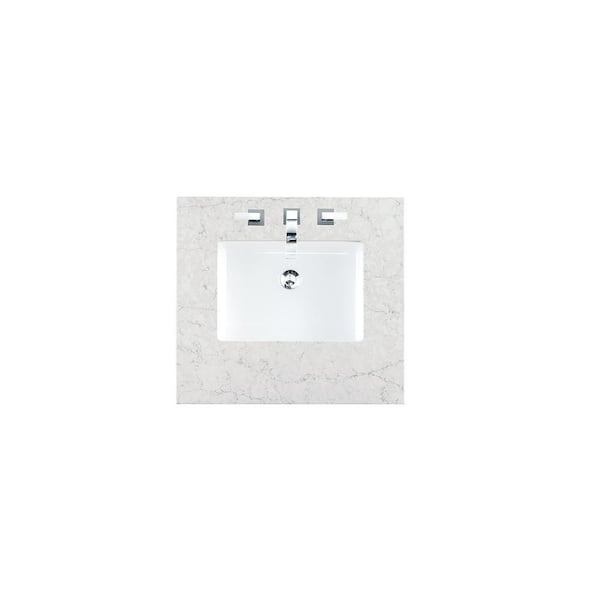 26 in. W x 23.5 in. D Single Basin Vanity Top in Eternal Jasmine Pearl Silestone Quartz with White Basin