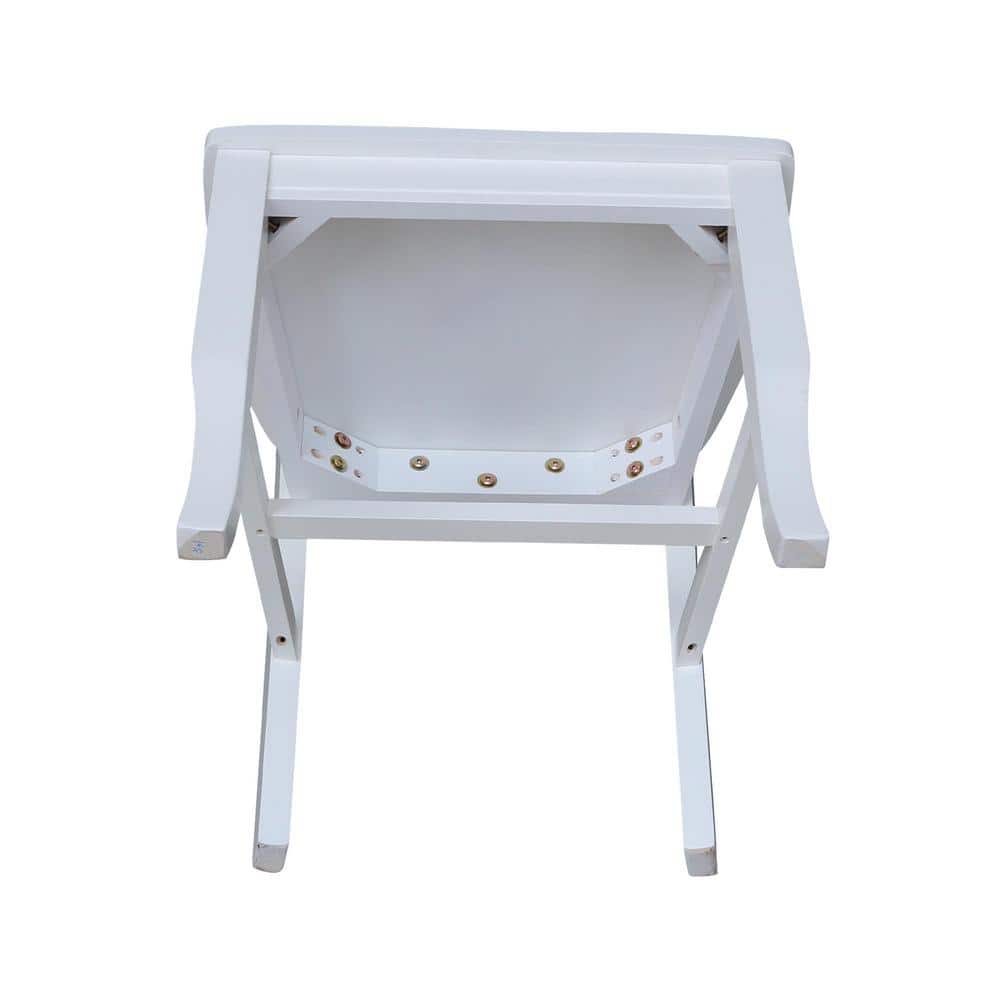 White High Cross Back Wood Side Chair Set