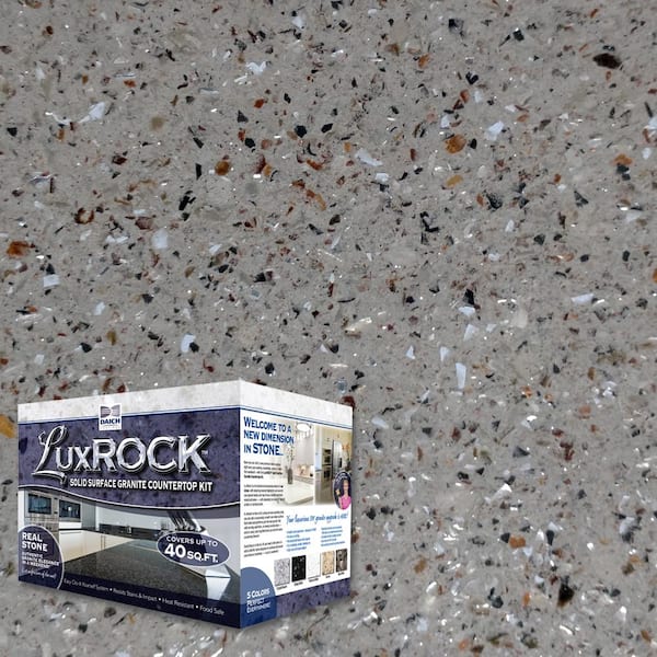 DAICH Lux Rock Solid Surface Granite Countertop Kit - 40 Sq.ft. - Crystal Quartz